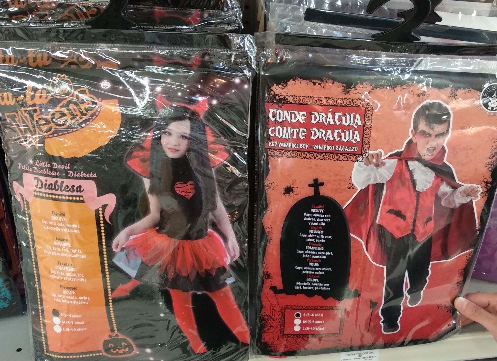 comparativa disfraces vampira niña y vampiro niño