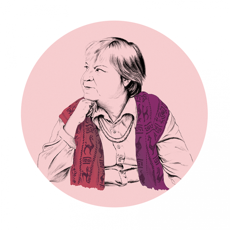 ilustración de la poeta Gloria Fuertes por Cristina Jiménez